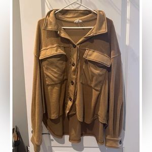 brown button up jacket
